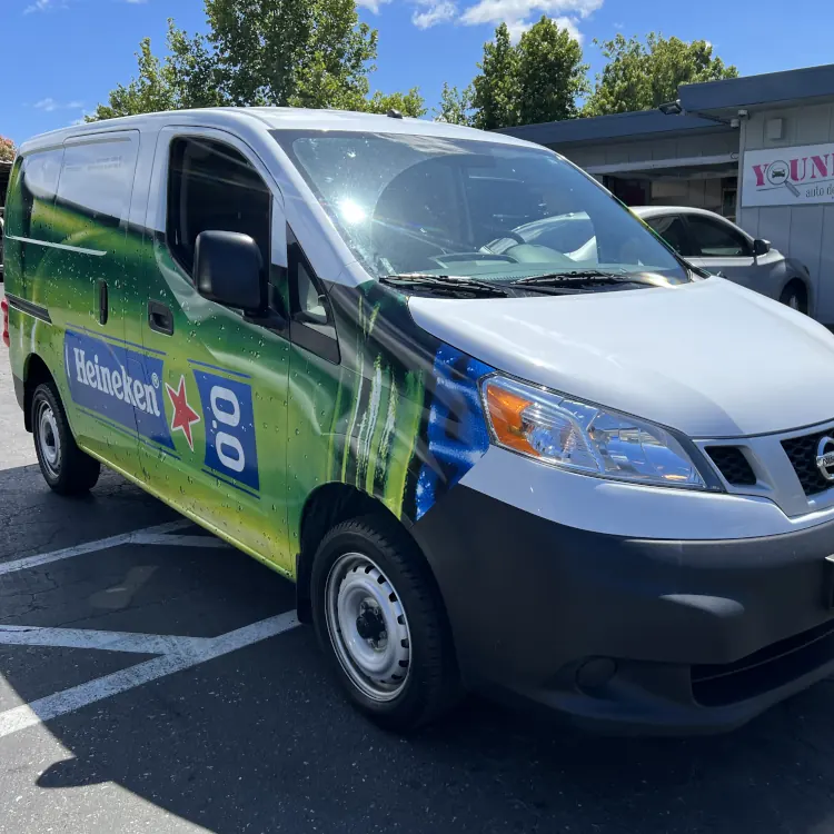 Younik example of car wrapping work for heineken van