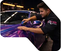 Younik Auto Detailing Technician Installing Paint Protection Film