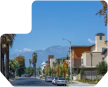 California skyline showing the California cruising style road