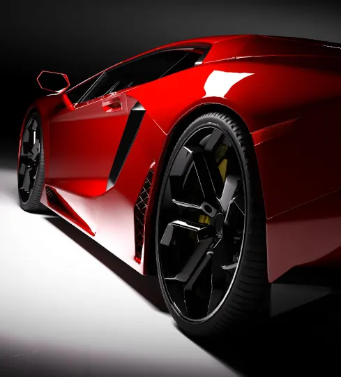Lamborghini highlighted in a silhouette