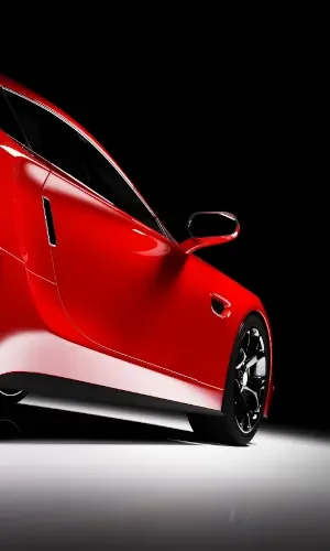 Side view of a red super car
